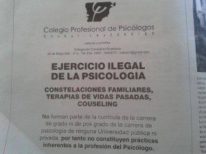 constelaciones familiares ejercicio ilegal de la medicina