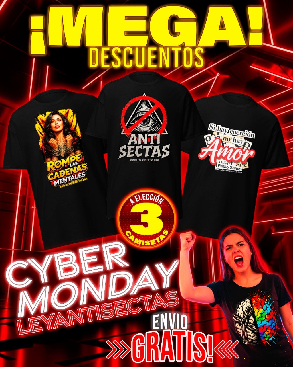 🛍️ ¡Cyber Monday! Mega Pack 3 Camisetas a Elección con Envío Gratis 1 🛍️ ¡Cyber Monday! Mega Pack 3 Camisetas a Elección con Envío Gratis