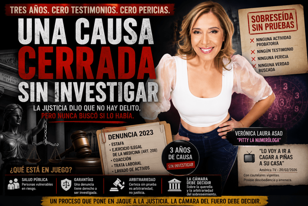 Tres años sin una sola medida de prueba: la causa contra "Pitty la Numeróloga" que el sistema cerró antes de investigar